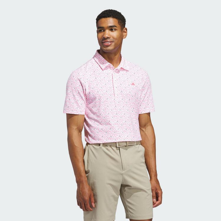 adidas adidas ULTIMATE365+ SOFT PRINT POLOSHIRT Funktionsshirt Herren - White / Lucid Pink - 0 | SportScheck