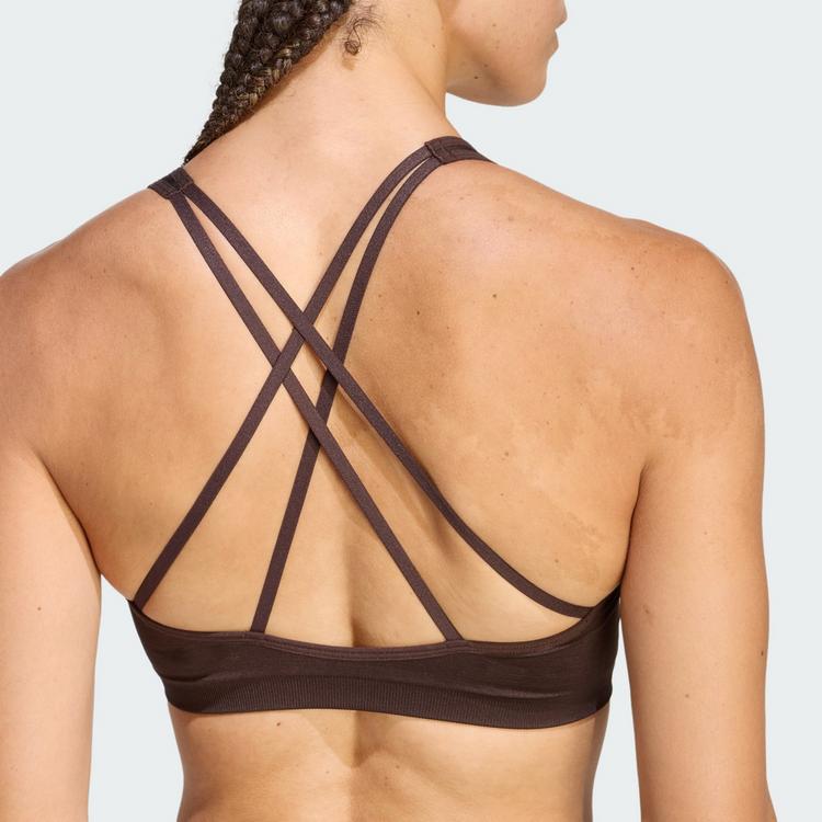 adidas adidas Workout Essentials Knit Light Support BH BH Damen - Aurora Coffee - 2 | SportScheck