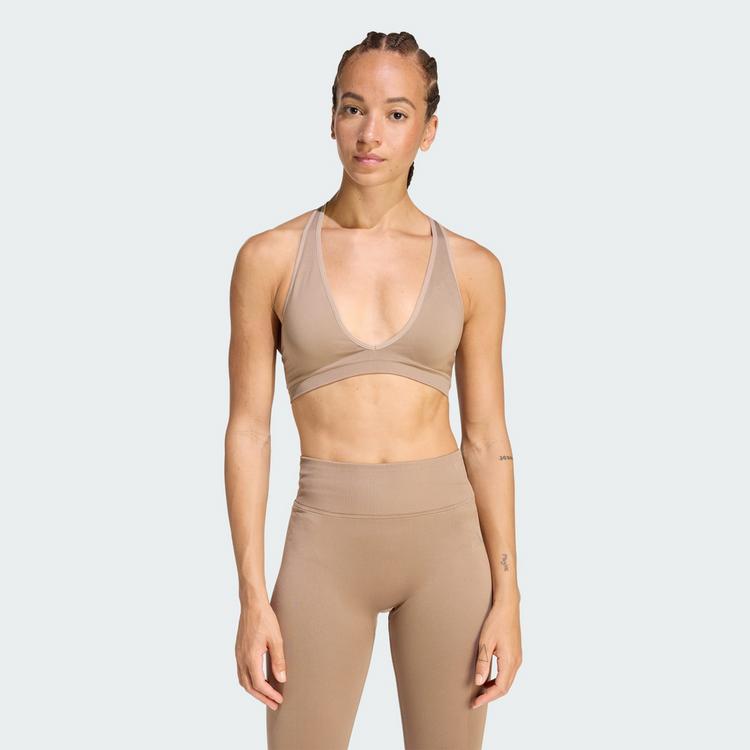 adidas adidas Workout Essentials Knit Light Support BH BH Damen - Chalky Brown - 0 | SportScheck