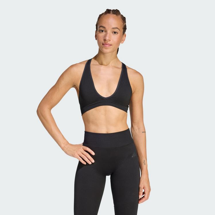 adidas adidas Workout Essentials Knit Light Support BH BH Damen - Black - 0 | SportScheck