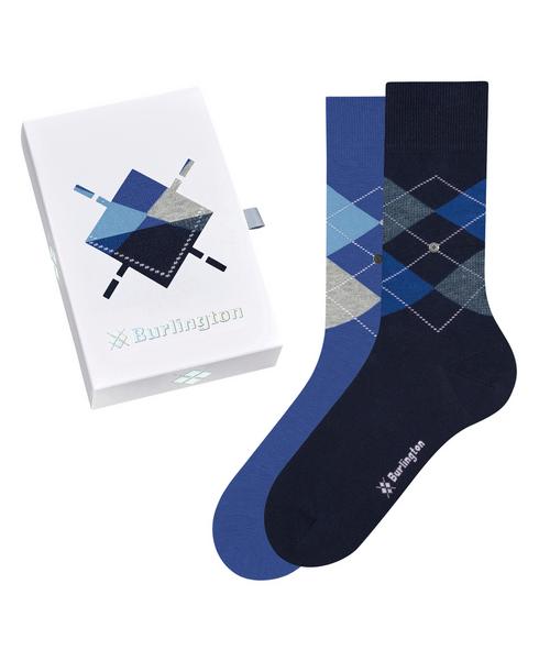 Burlington Basic Gift Box Argyle 2-Pack SO Socken Herren