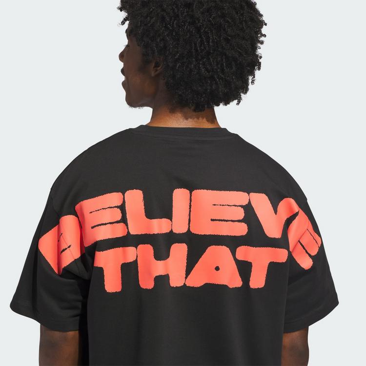 adidas adidas ANTHONY EDWARDS BELIEVE THAT T-SHIRT Basketball Shirt Herren - Black / Solar Red - 1 | SportScheck