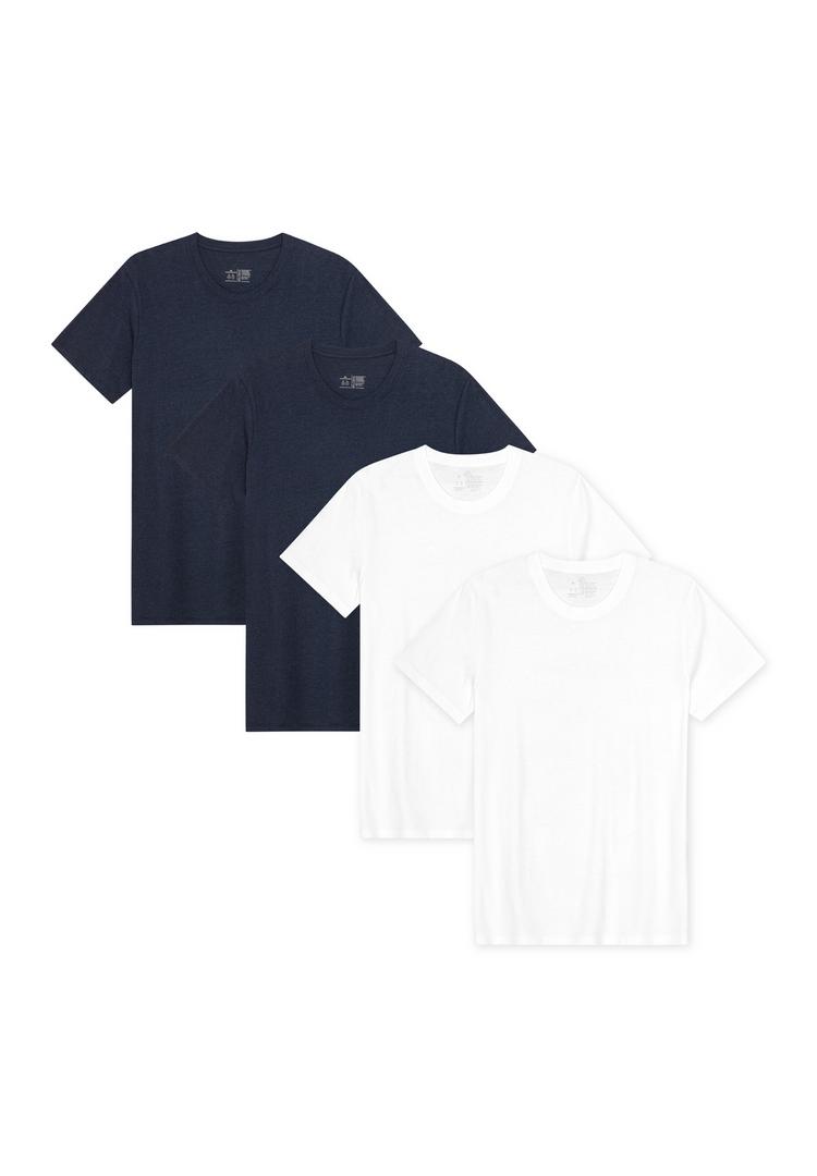 DANISH ENDURANCE DANISH ENDURANCE Basic Crew Neck T-Shirt Herren - white_dark navy - 0 | SportScheck