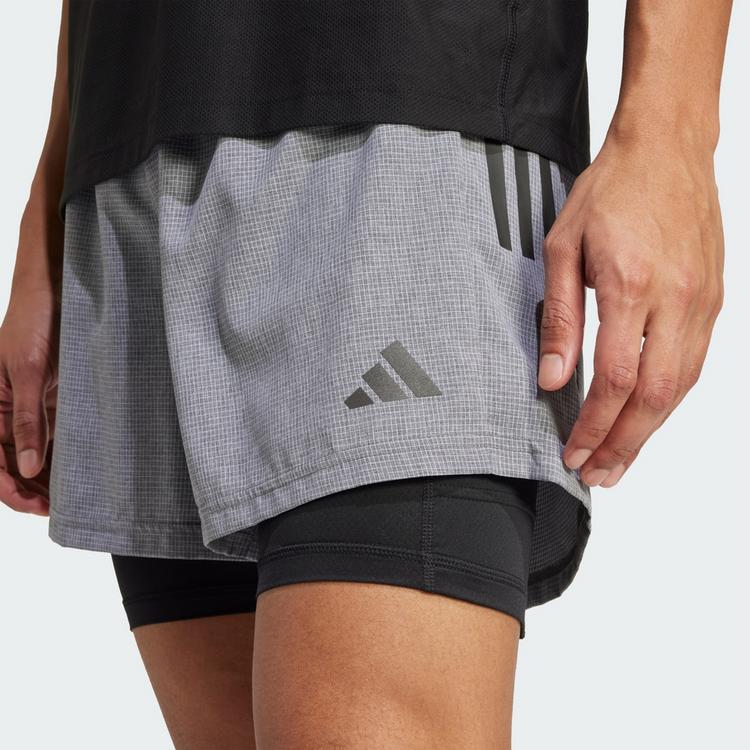 adidas adidas Own the Run CLIMACOOL 2-in-1 Shorts Laufshorts Herren - Grey Six Mel - 0 | SportScheck