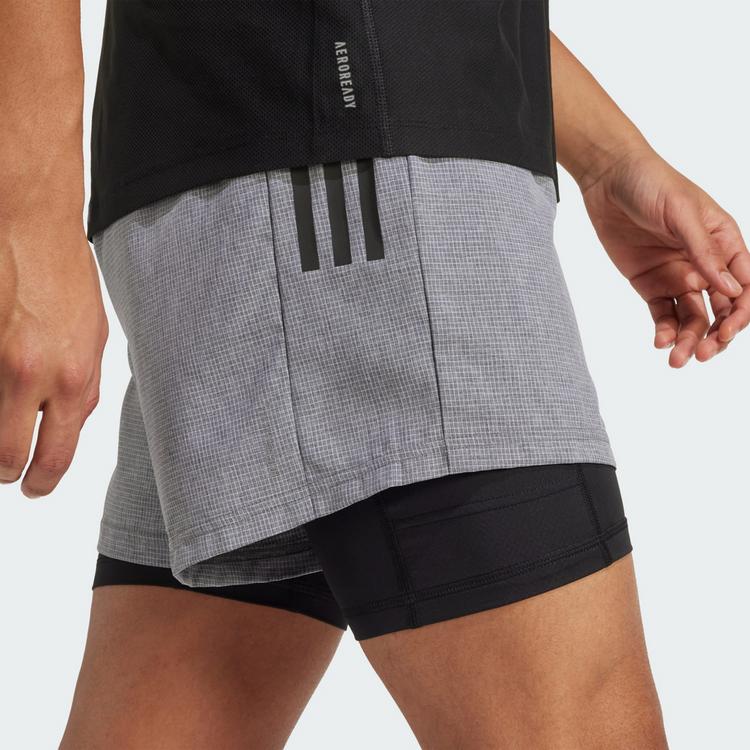 adidas adidas Own the Run CLIMACOOL 2-in-1 Shorts Laufshorts Herren - Grey Six Mel - 1 | SportScheck