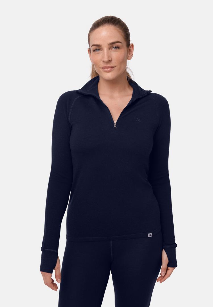 DANISH ENDURANCE DANISH ENDURANCE Core Merino Half Zip Baselayer Langarmshirt Damen - dark navy - 0 | SportScheck