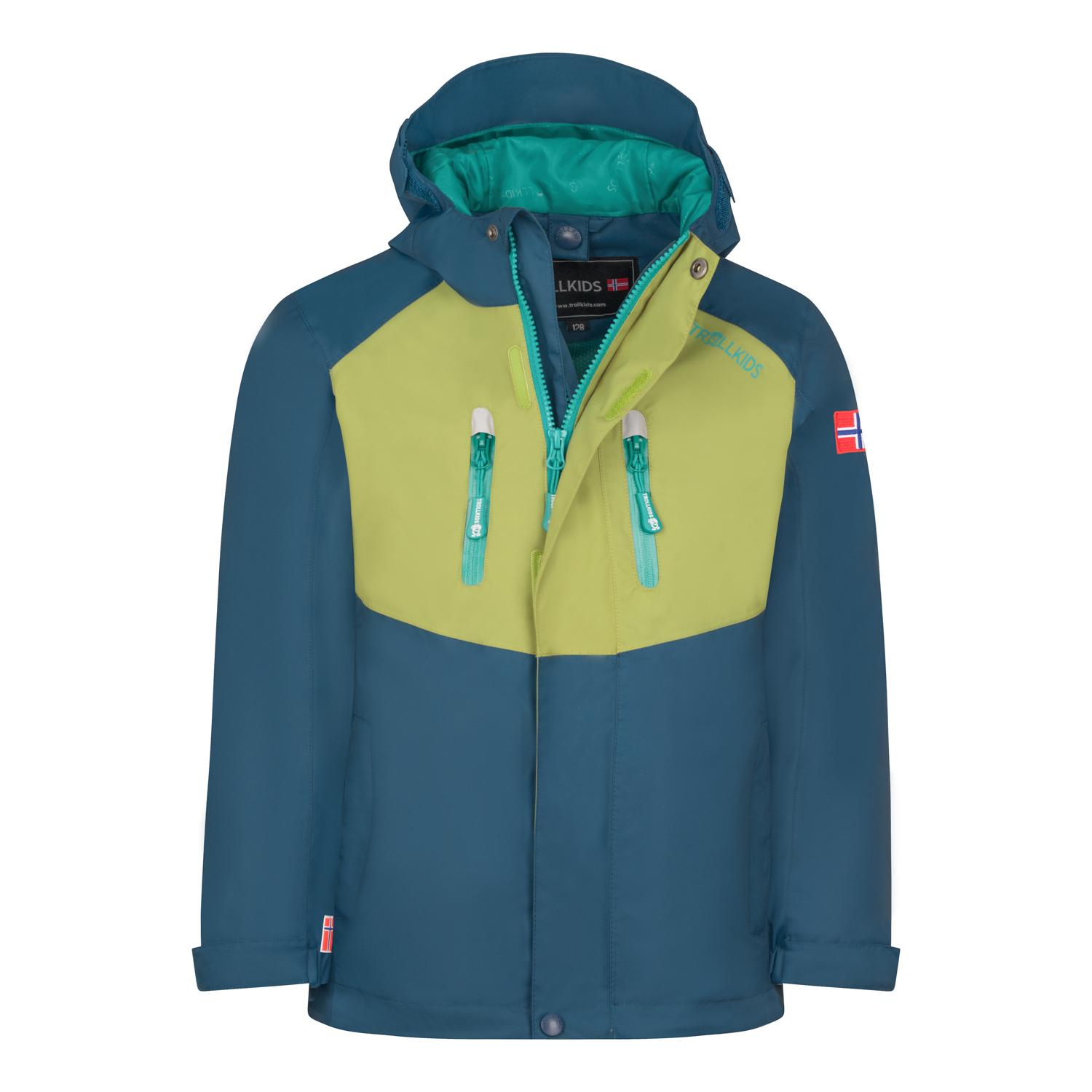 Trollkids Nusfjord Regenjacke Kinder - madeira blau-birnengr&uuml;n-seegr&uuml;n