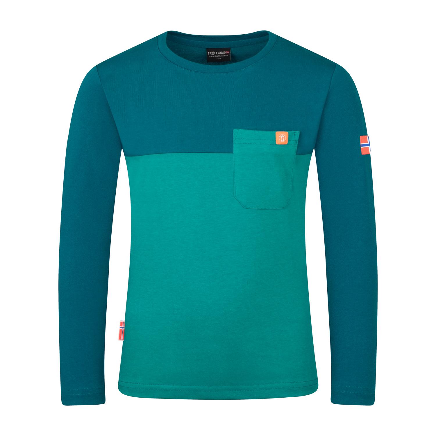 Trollkids Bergen Longshirt Kinder - seegr&uuml;n-lagunengr&uuml;n