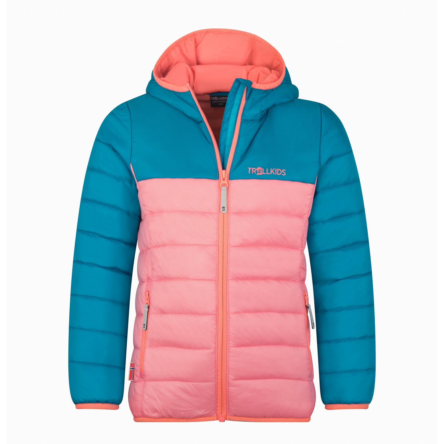Trollkids Eikefjord Steppjacke M&auml;dchen - pfingstrose-hafenblau-milder pfirsich