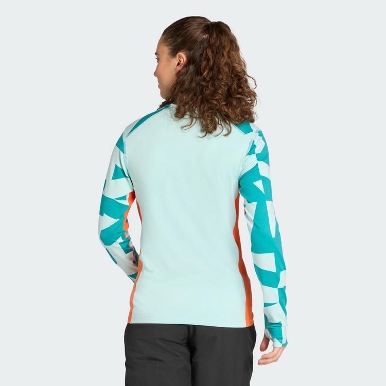 adidas adidas Mehrschichtige synthetische... Funktionsshirt Damen - Semi Flash Aqua / Semi Impact Orange - 1 | SportScheck