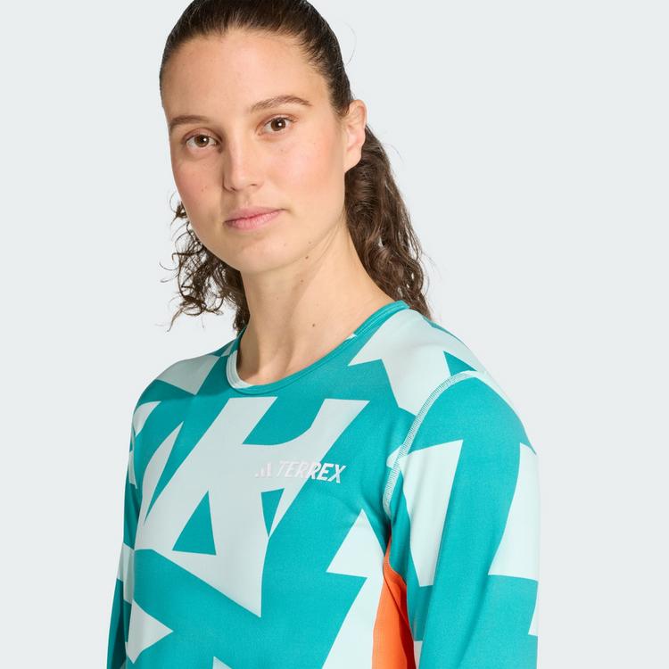 adidas adidas Mehrschichtige synthetische... Funktionsshirt Damen - Semi Flash Aqua / Semi Impact Orange - 0 | SportScheck