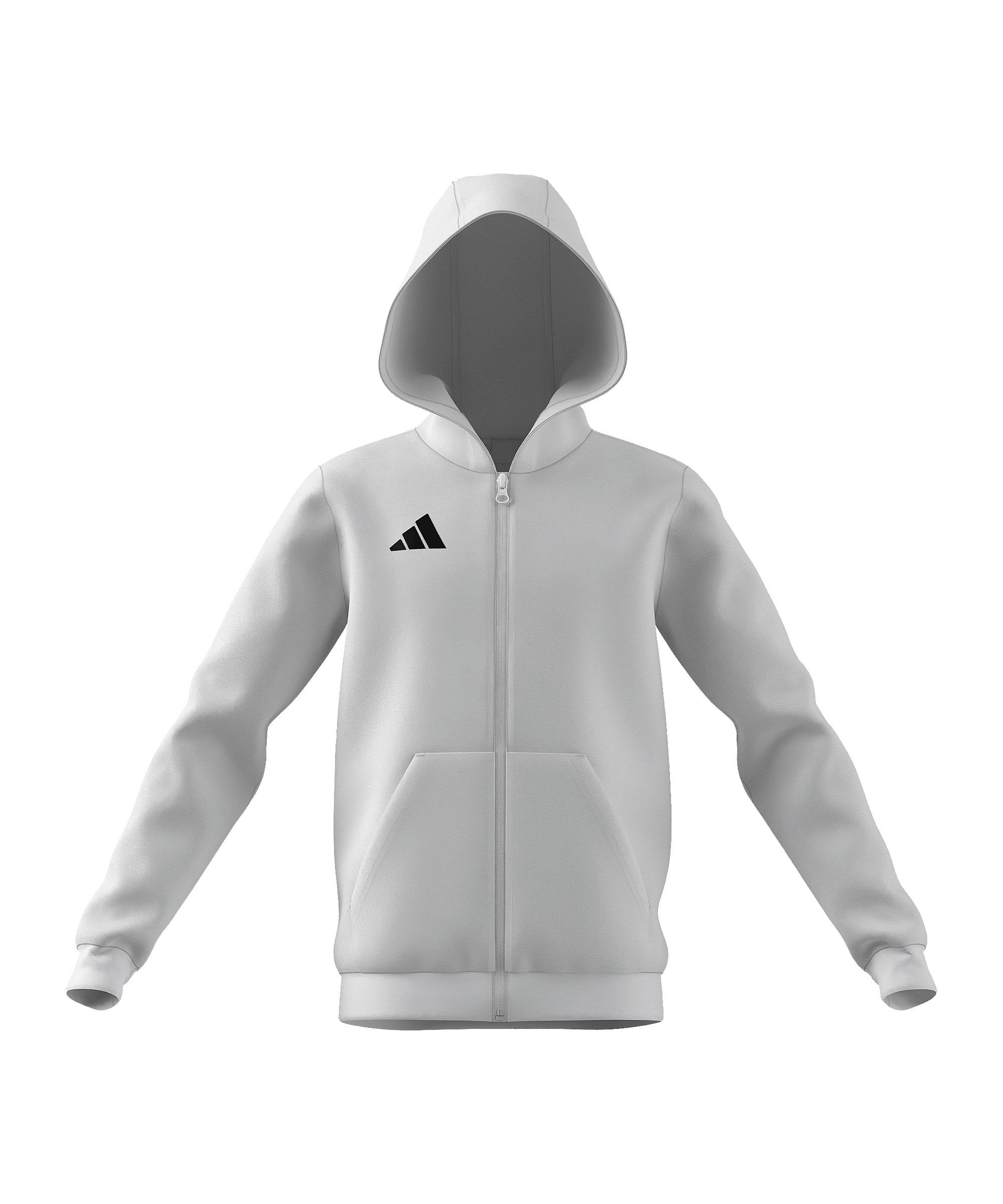 adidas Entrada 26 Kapuzenjacke Kids Trainingsjacke Kinder - weissschwarz