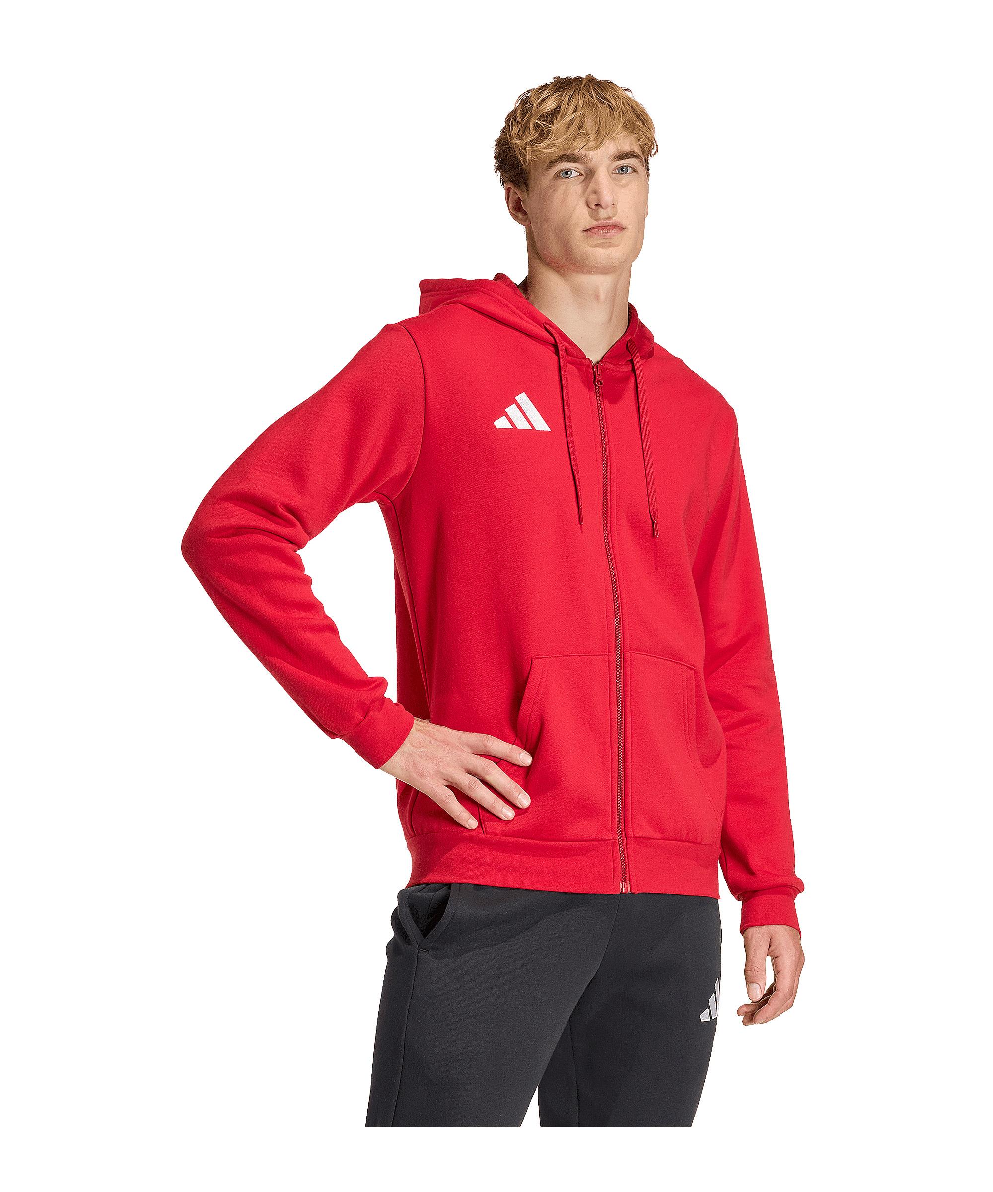 adidas Entrada 26 Kapuzenjacke Trainingsjacke Herren - rotweiss