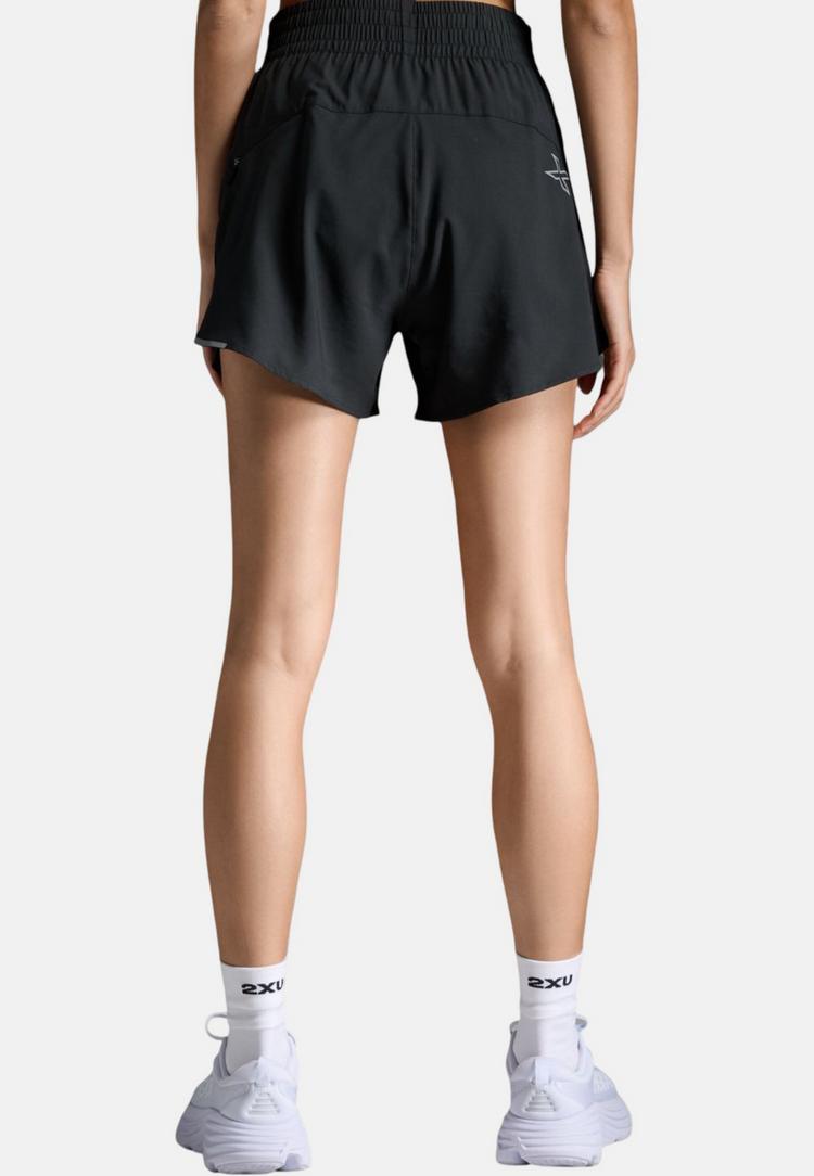 2XU 2XU Aero Hi-Rise 4 Inch Shorts Funktionsshorts Damen - black-silver reflective - 1 | SportScheck
