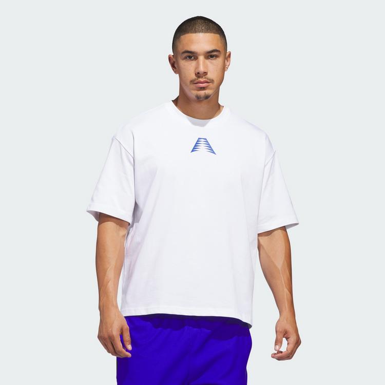 adidas adidas ANTHONY EDWARDS BELIEVE THAT T-SHIRT Basketball Shirt Herren - White / Lucid Blue - 0 | SportScheck