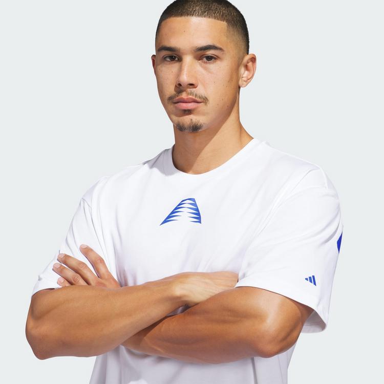 adidas adidas ANTHONY EDWARDS BELIEVE THAT T-SHIRT Basketball Shirt Herren - White / Lucid Blue - 0 | SportScheck