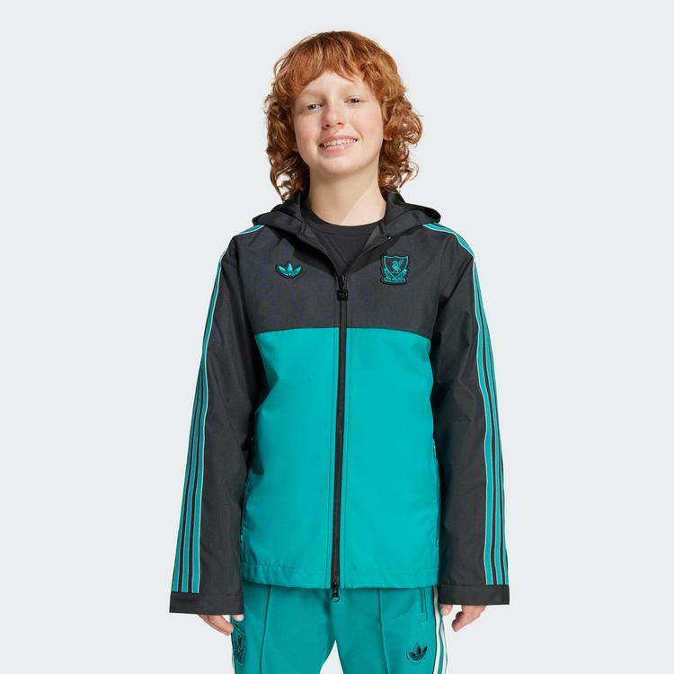 adidas adidas FC Liverpool Terrace Icons Kids Parka Jacke Kinder - Black / Sea Green - 0 | SportScheck