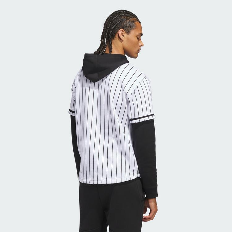 adidas adidas adidas&nbsp;Dugout&nbsp;Pinstripe&nbsp;Kapuzentrikot Hoodie Herren - White / Black - 1 | SportScheck