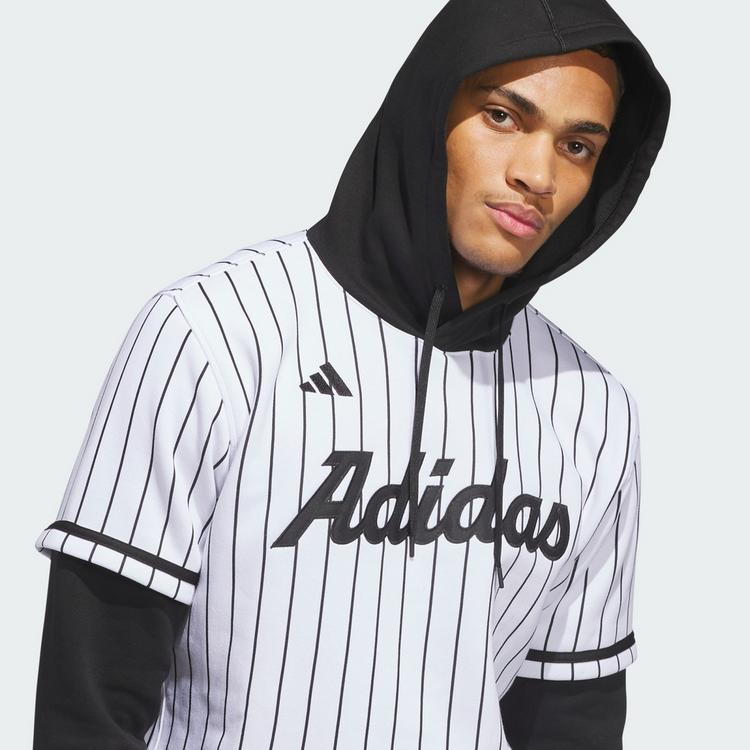 adidas adidas adidas&nbsp;Dugout&nbsp;Pinstripe&nbsp;Kapuzentrikot Hoodie Herren - White / Black - 2 | SportScheck