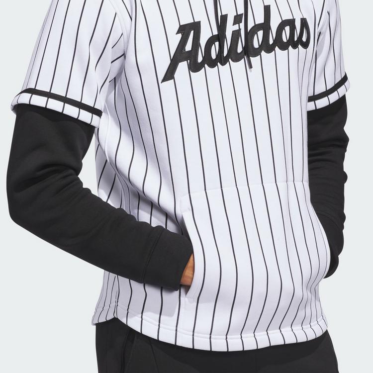adidas adidas adidas&nbsp;Dugout&nbsp;Pinstripe&nbsp;Kapuzentrikot Hoodie Herren - White / Black - 3 | SportScheck