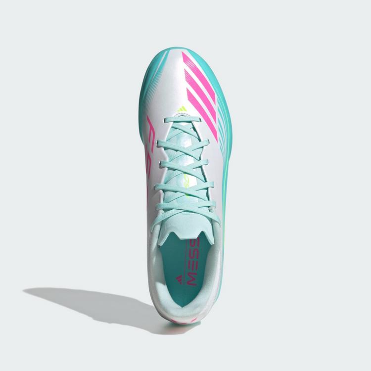 adidas adidas F50 MESSI LEAGUE Turf Fu&szlig;ballschuh Fu&szlig;ballschuhe - Cloud White / Lucid Pink / Flash Aqua - 0 | SportScheck