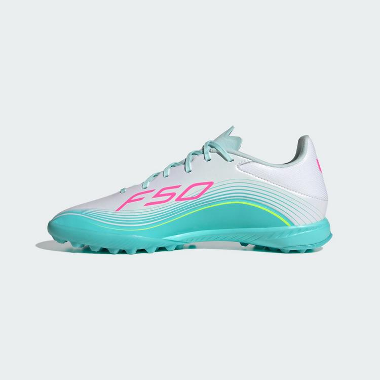 adidas adidas F50 MESSI LEAGUE Turf Fu&szlig;ballschuh Fu&szlig;ballschuhe - Cloud White / Lucid Pink / Flash Aqua - 4 | SportScheck