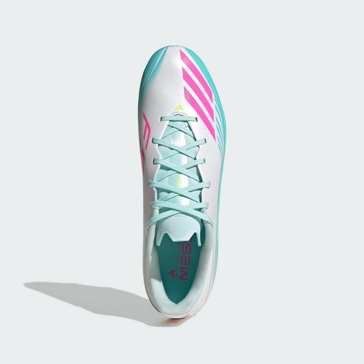adidas adidas F50 MESSI LEAGUE Firm Ground/Multi Fu&szlig;ballschuhe - Cloud White / Lucid Pink / Flash Aqua - 0 | SportScheck