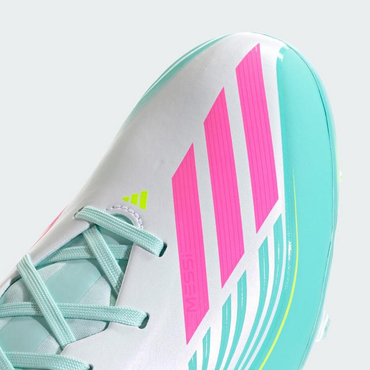 adidas adidas F50 MESSI LEAGUE Firm Ground/Multi Fu&szlig;ballschuhe - Cloud White / Lucid Pink / Flash Aqua - 5 | SportScheck