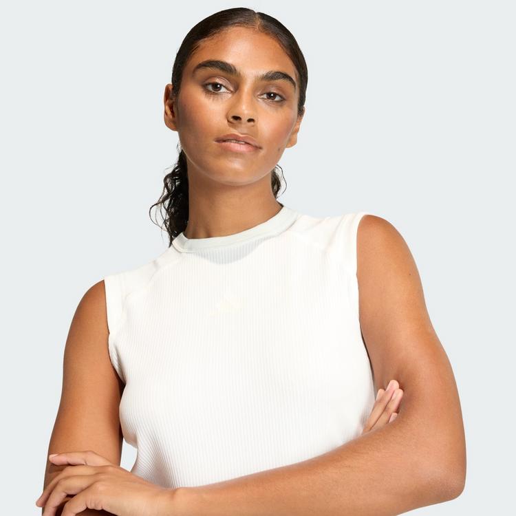 adidas adidas ALL SZN RIB TANKTOP Croptop Damen - Off White - 0 | SportScheck