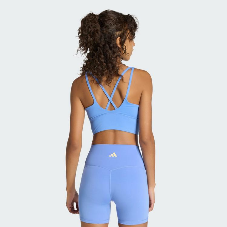 adidas adidas 3-Streifen Studio All Me Light Support BH Damen - Blue Fusion - 1 | SportScheck