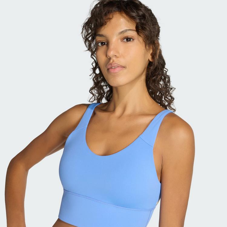 adidas adidas 3-Streifen Studio All Me Light Support BH Damen - Blue Fusion - 1 | SportScheck