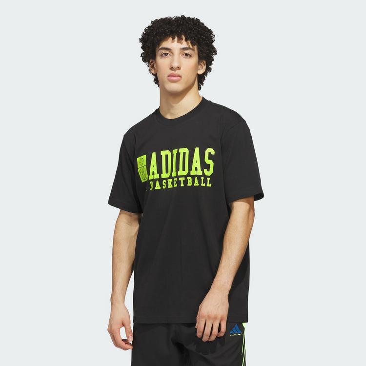 adidas adidas ADIDAS BASKETBALL GRAPHIC T-SHIRT Basketball Shirt Herren - Black / Lucid Lemon - 0 | SportScheck