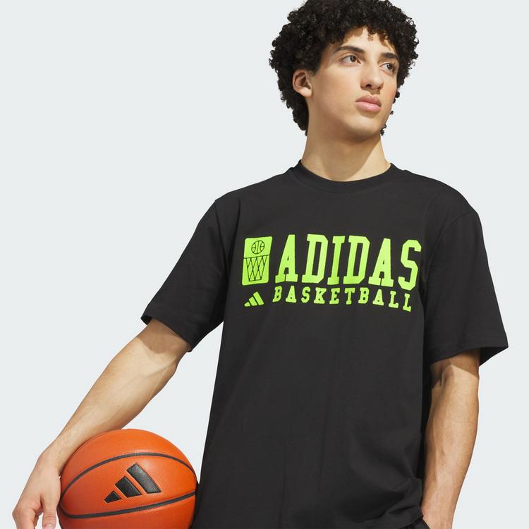 adidas adidas ADIDAS BASKETBALL GRAPHIC T-SHIRT Basketball Shirt Herren - Black / Lucid Lemon - 0 | SportScheck