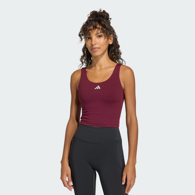 adidas adidas 3-Streifen Studio All Me Tanktop, Funktionstank Damen - Maroon - 0 | SportScheck