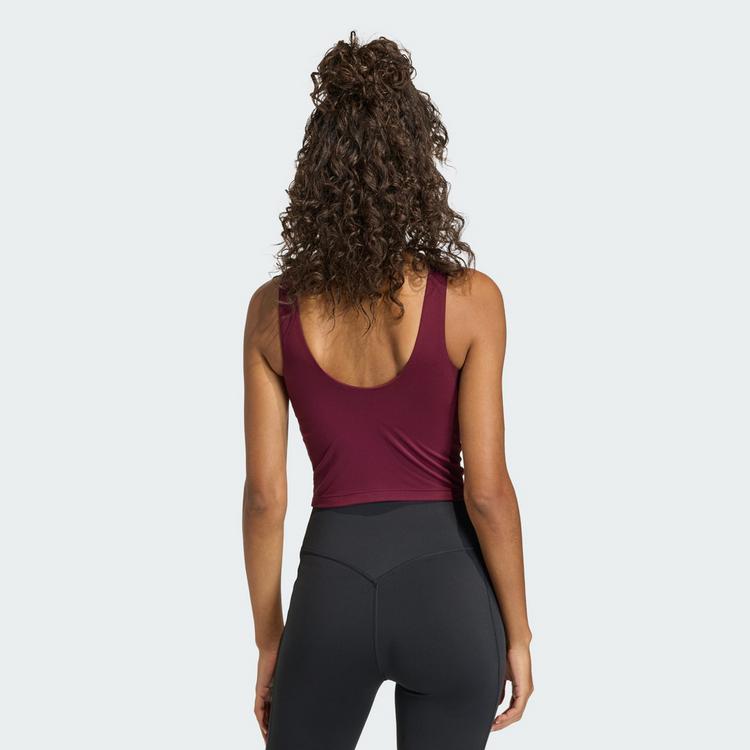 adidas adidas 3-Streifen Studio All Me Tanktop, Funktionstank Damen - Maroon - 1 | SportScheck
