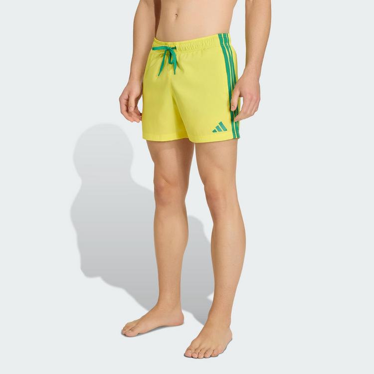 adidas adidas 3-Streifen Badeshorts, 13 cm Badehose Herren - Bright Yellow / Bold Green - 0 | SportScheck