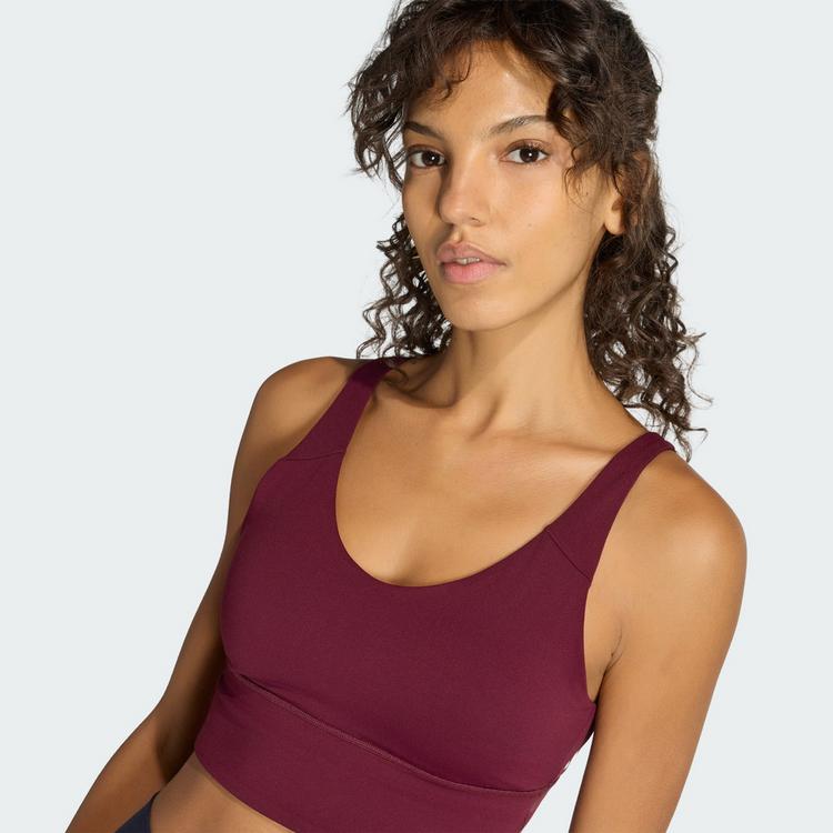 adidas adidas 3-Streifen Studio All Me Light Support BH Damen - Maroon - 1 | SportScheck