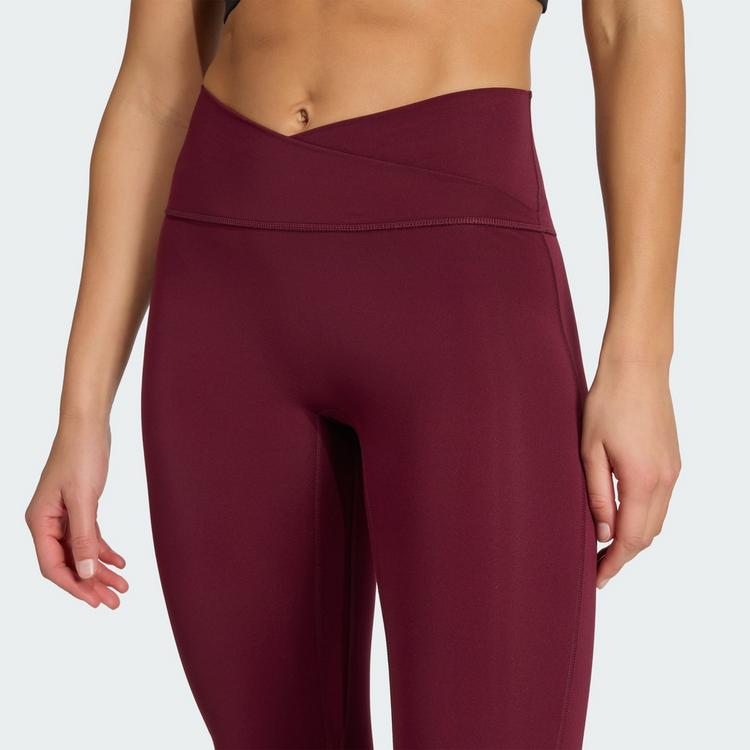 adidas adidas 3-Streifen Studio All Me 7/8 X-Over Tights Damen - Maroon - 0 | SportScheck