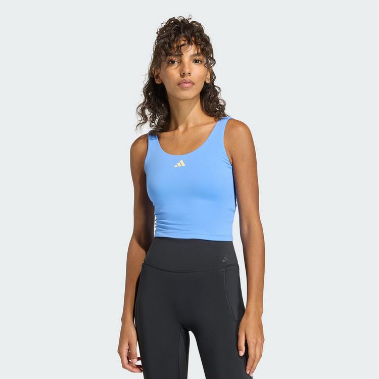 adidas adidas 3-Streifen Studio All Me Tanktop, Funktionstank Damen - Blue Fusion - 0 | SportScheck