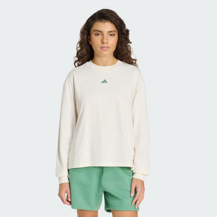 adidas adidas 3 STRIPES STUDIO BOYFRIEND LONGSLEEVE Langarmshirt Damen - Chalk White - 0 | SportScheck