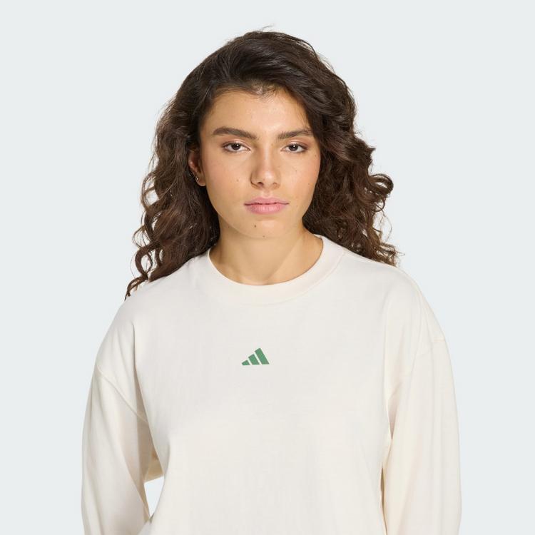 adidas adidas 3 STRIPES STUDIO BOYFRIEND LONGSLEEVE Langarmshirt Damen - Chalk White - 0 | SportScheck