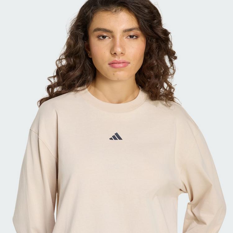 adidas adidas 3 STRIPES STUDIO BOYFRIEND LONGSLEEVE Langarmshirt Damen - Crystal Linen - 0 | SportScheck