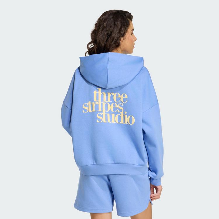 adidas adidas 3-STREIFEN STUDIO HOODIE Hoodie Damen - Blue Fusion - 1 | SportScheck