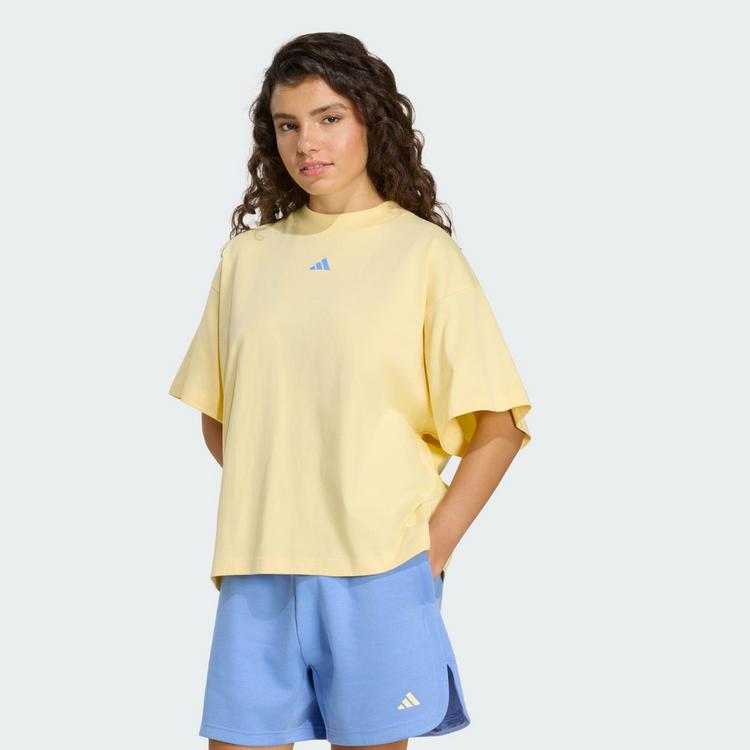 adidas adidas 3 STRIPES STUDIO BOYFRIEND T-SHIRT T-Shirt Damen - Almost Yellow - 0 | SportScheck