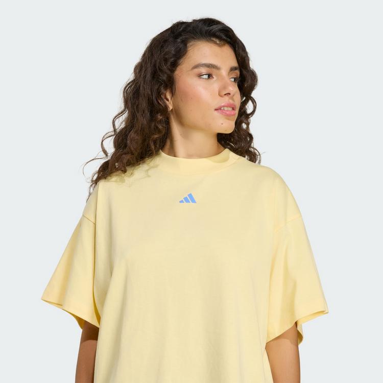 adidas adidas 3 STRIPES STUDIO BOYFRIEND T-SHIRT T-Shirt Damen - Almost Yellow - 0 | SportScheck