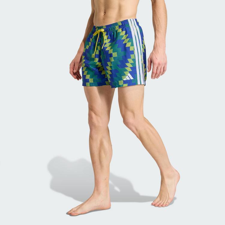 adidas adidas FOOTBALL-INSPIRED GRAPHIC BADESHORTS 5 Badehose Herren - Bright Yellow / White - 0 | SportScheck