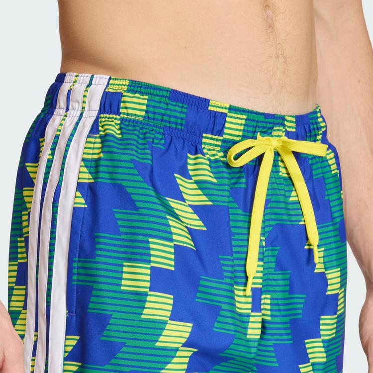 adidas adidas FOOTBALL-INSPIRED GRAPHIC BADESHORTS 5 Badehose Herren - Bright Yellow / White - 1 | SportScheck
