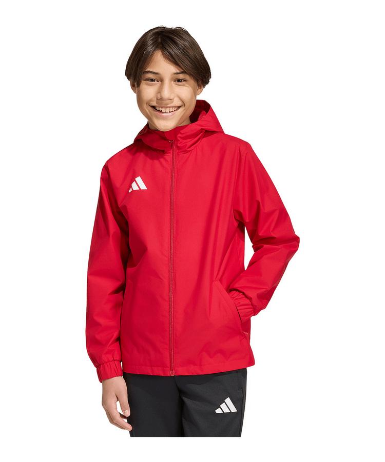 adidas adidas Entrada 26 Regenjacke Kids Trainingsjacke Kinder - rotweiss - 0 | SportScheck