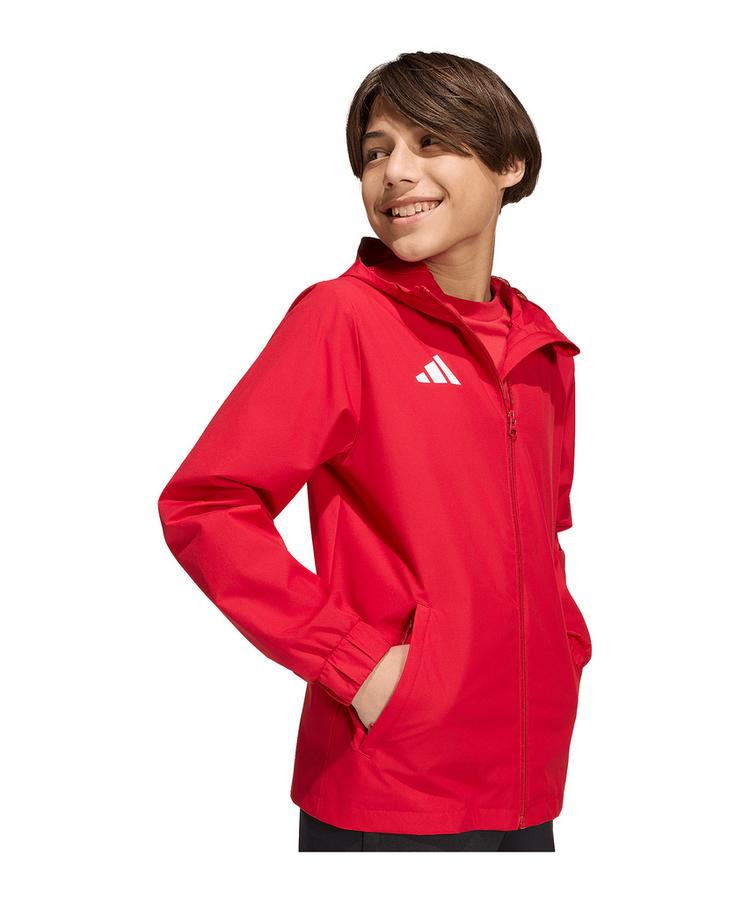 adidas adidas Entrada 26 Regenjacke Kids Trainingsjacke Kinder - rotweiss - 2 | SportScheck