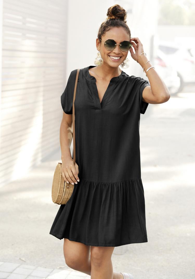 S.OLIVER S.OLIVER Blusenkleid Kurzarmkleid Damen - schwarz - 3 | SportScheck